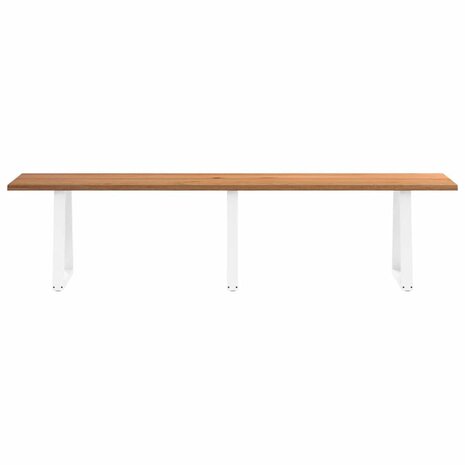 Eettafel met natuurlijke rand 320x80x74 cm massief eikenhout 3