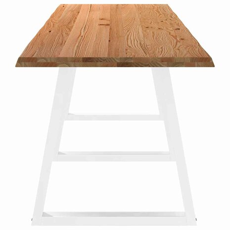 Eettafel met natuurlijke rand 320x80x74 cm massief eikenhout 4