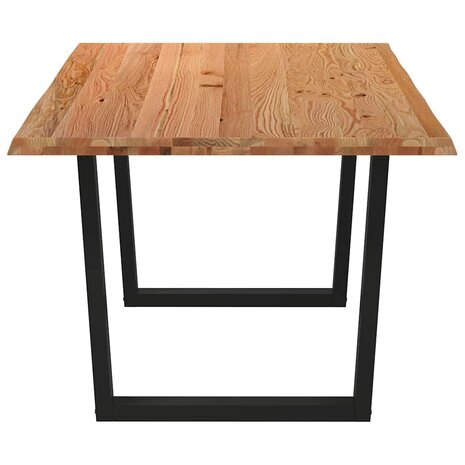 Eettafel met natuurlijke rand 200x100x74 cm massief eikenhout 4