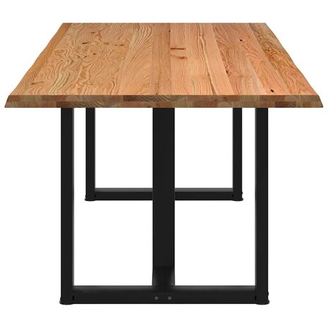 Eettafel met natuurlijke rand 220x100x74 cm massief eikenhout 5