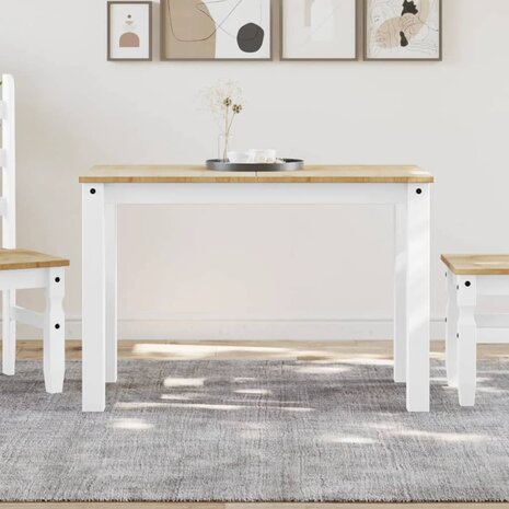 Eettafel Panama 117x60x75 cm massief grenenhout wit 1
