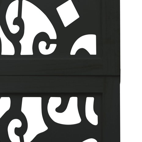 Kamerscherm met 4 panelen massief paulowniahout zwart 6