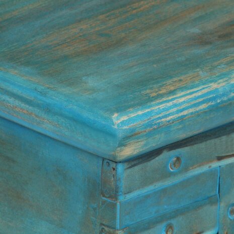Opbergkist 100x40x41 cm massief mangohout blauw 7