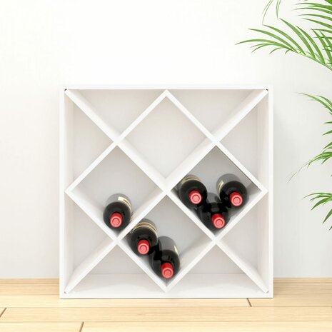 Wijnkast 62x25x62 cm massief grenenhout wit 3