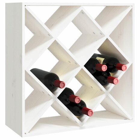 Wijnkast 62x25x62 cm massief grenenhout wit 4