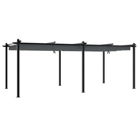 Prieel met uittrekbaar dak 3x6 m aluminium antracietkleurig 2