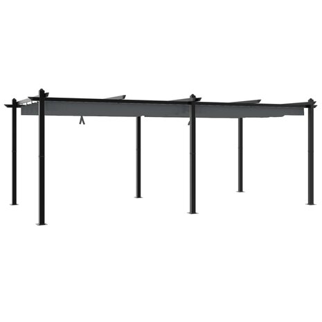 Prieel met uittrekbaar dak 3x6 m aluminium antracietkleurig 6