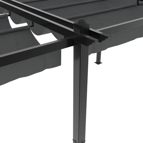 Prieel met uittrekbaar dak 3x6 m aluminium antracietkleurig 8