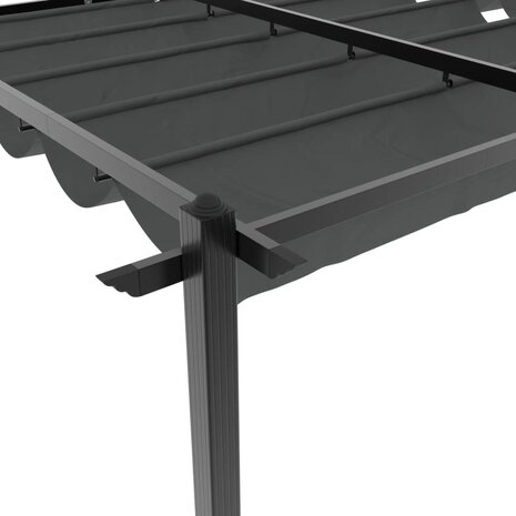 Prieel met uittrekbaar dak 3x6 m aluminium antracietkleurig 9