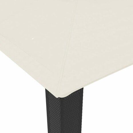 Prieel met dubbel dak 3,94x2,96 m staal crèmekleurig 6