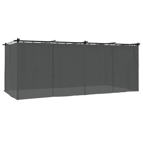 Prieel met gordijnen 6x3 m staal antracietkleurig 2