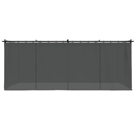 Prieel met gordijnen 6x3 m staal antracietkleurig 4