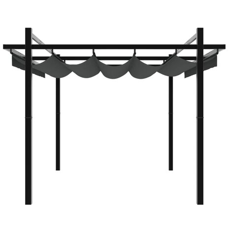 Prieel met uittrekbaar dak 3x3 m aluminium antracietkleurig 5