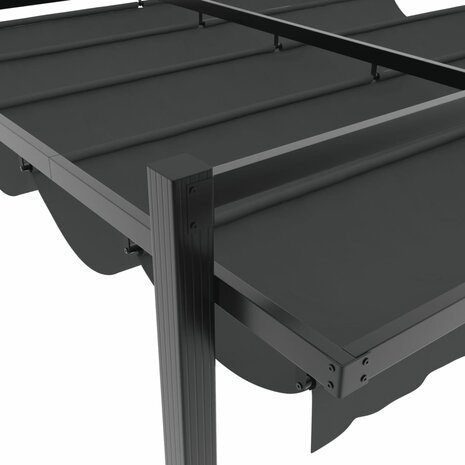 Prieel met uittrekbaar dak 3x3 m aluminium antracietkleurig 7