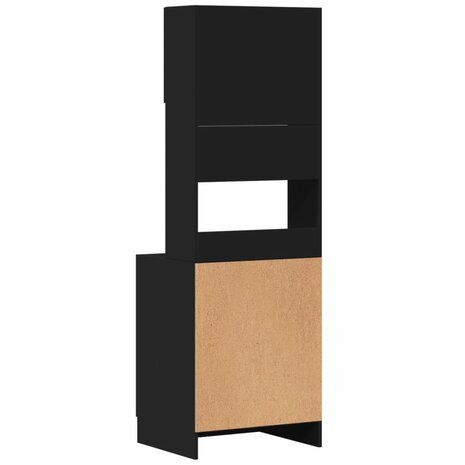 Keukenkast 60x50x180 cm bewerkt hout zwart 6
