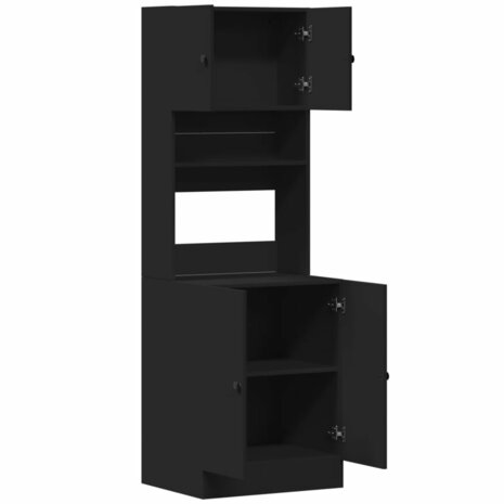 Keukenkast 60x50x180 cm bewerkt hout zwart 7