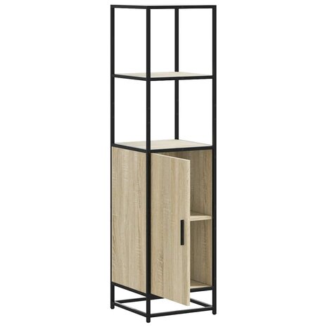 Hoge kast 35,5x35x139 cm bewerkt hout en metaal sonoma eiken 5
