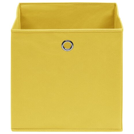 Opbergboxen 4 st 32x32x32 cm stof geel 3