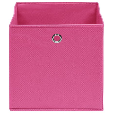 Opbergboxen 4 st 28x28x28 cm nonwoven stof roze 4