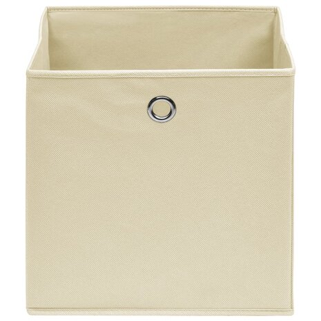 Opbergboxen 10 st 28x28x28 cm nonwoven stof crèmekleurig 3