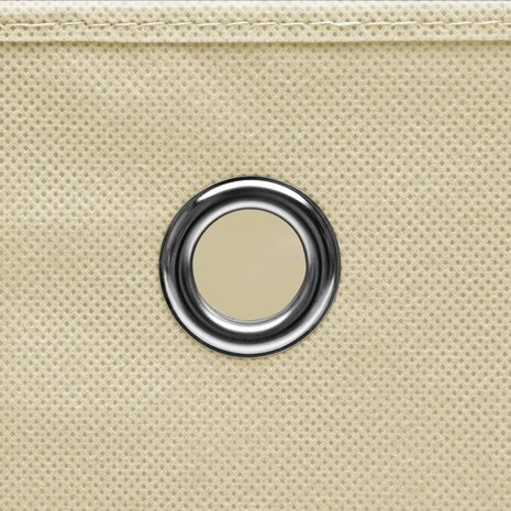 Opbergboxen 10 st 28x28x28 cm nonwoven stof crèmekleurig 4