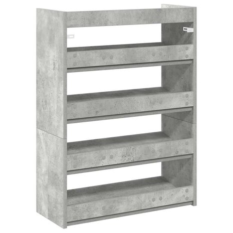 Schoenenrek 60x25x81 cm bewerkt hout betongrijs 6