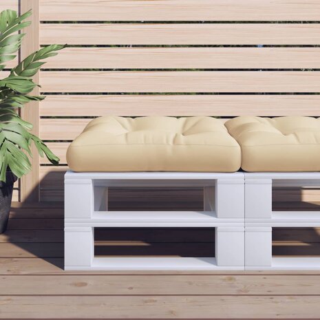 Palletkussen 50x50x12 cm stof beige 1