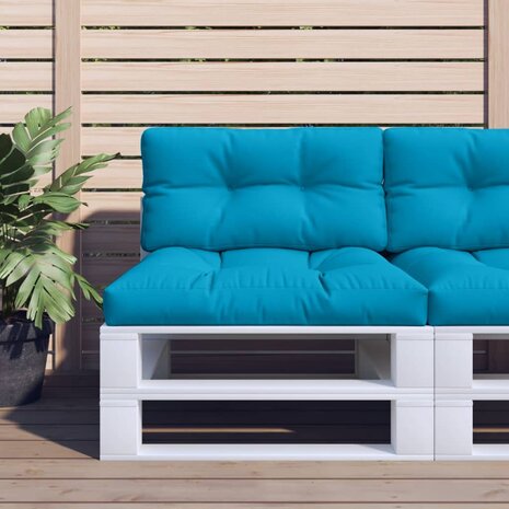Palletkussen 80x40x12 cm stof lichtblauw 1