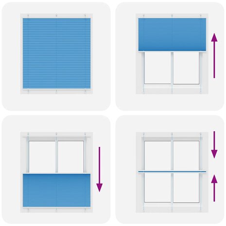 Plissé rolgordijn 120x100cm stofbreedte 119,4cm polyester blauw 5