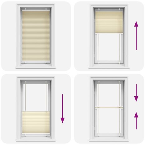 Pliss&eacute; rolgordijn 75x150 cm stofbreedte 74,4 cm polyester cr&egrave;me 5