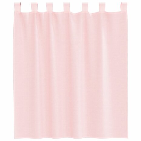 Gordijnen voile met lussen 2 st 140x140 cm lichtroze 4