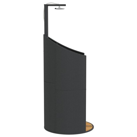 Buitendouche 100x100x241,5 cm poly rattan en acaciahout zwart 6