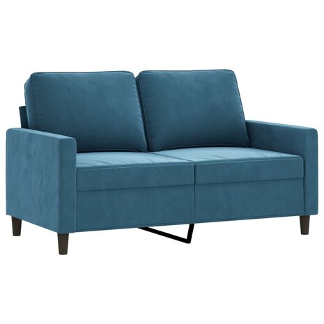 3-delige Loungeset met kussens fluweel blauw 3