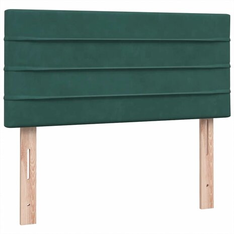 Boxspring met matras fluweel donkergroen 80x220 cm 7