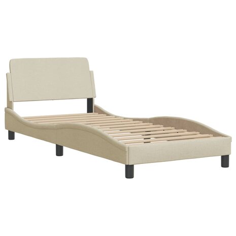 Bed met matras stof crèmekleurig 90x190 cm 4