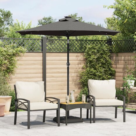 Parasol met stalen paal 225x225x212 cm antracietkleurig 1