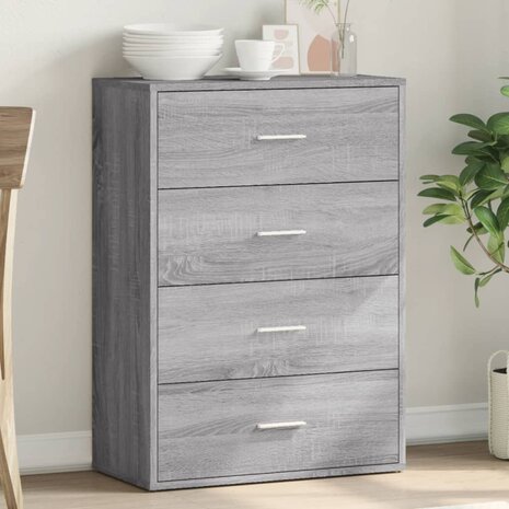 Dressoir 60x31x84 cm bewerkt hout grijs sonoma eikenkleurig 1