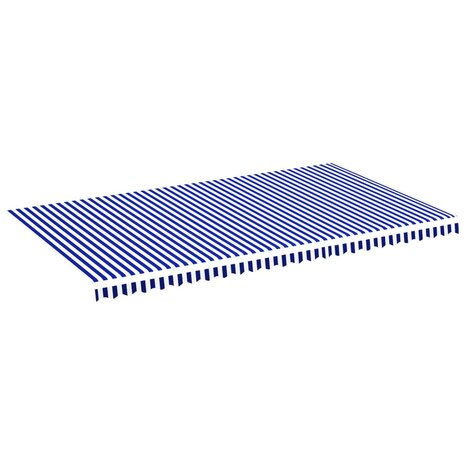 Vervangingsdoek voor luifel 6x3,5 m blauw en wit 2
