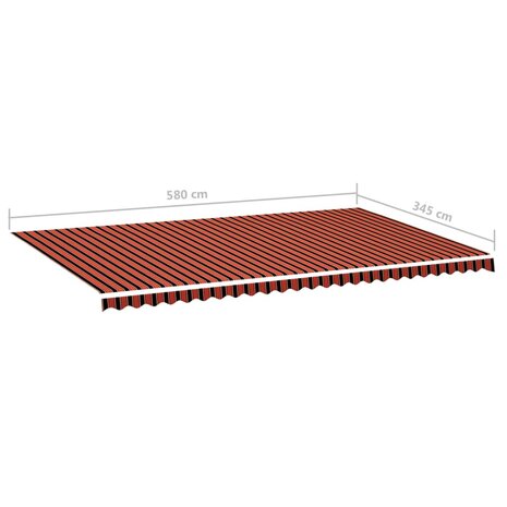 Vervangingsdoek voor luifel 6x3,5 m oranje en bruin 6