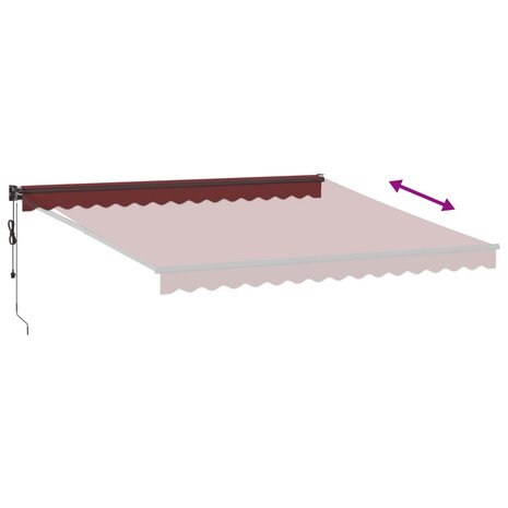 Luifel automatisch uittrekbaar 400x300 cm bordeauxrood 5