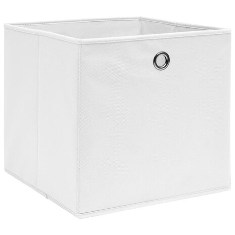 Opbergboxen 10 st 28x28x28 cm nonwoven stof wit 2
