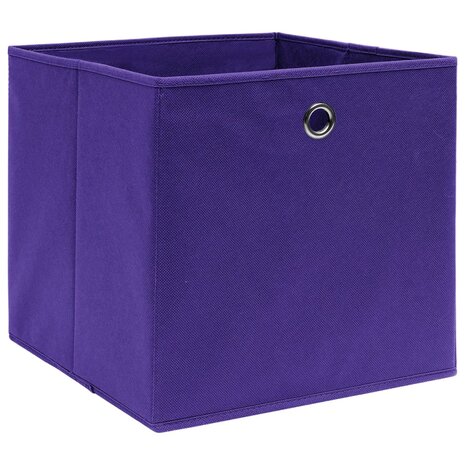 Opbergboxen 10 st 28x28x28 cm nonwoven stof paars 2
