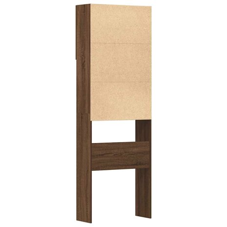 Wasmachinekast 64x24x190 cm bewerkt hout bruin eikenkleurig 8