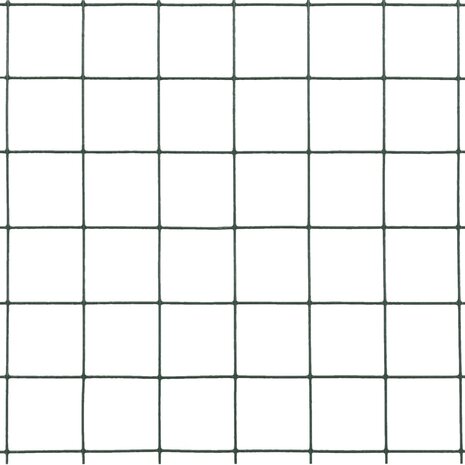 Kippengaas 10x0,5 m staal met PVC coating groen 4