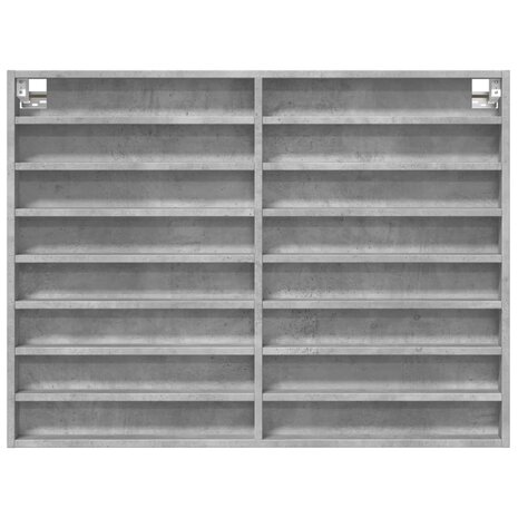 Vitrinekast 100x8,5x75 cm bewerkt hout betongrijs 4
