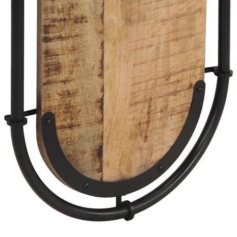 Wandkapstokken 2 st met 4 haken massief ruw mangohout 8