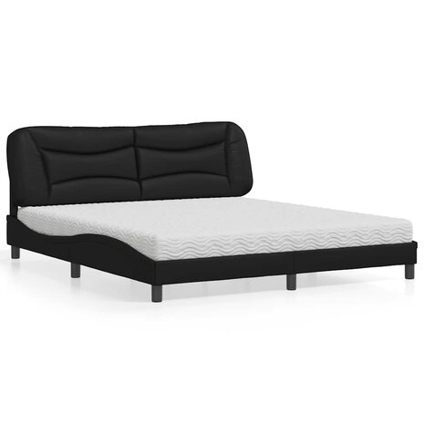 Bed met matras kunstleer zwart 180x200 cm 1