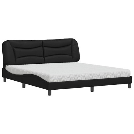 Bed met matras kunstleer zwart 180x200 cm 2