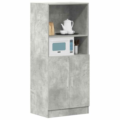 Keukenkast 57x41,5x131,5 cm bewerkt hout betongrijs 3