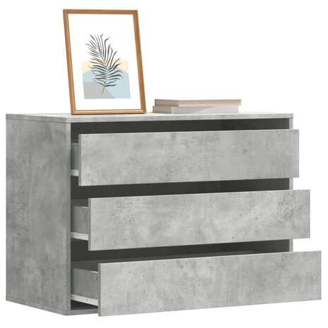 Ladekast 80x41x58 cm bewerkt hout betongrijs 1